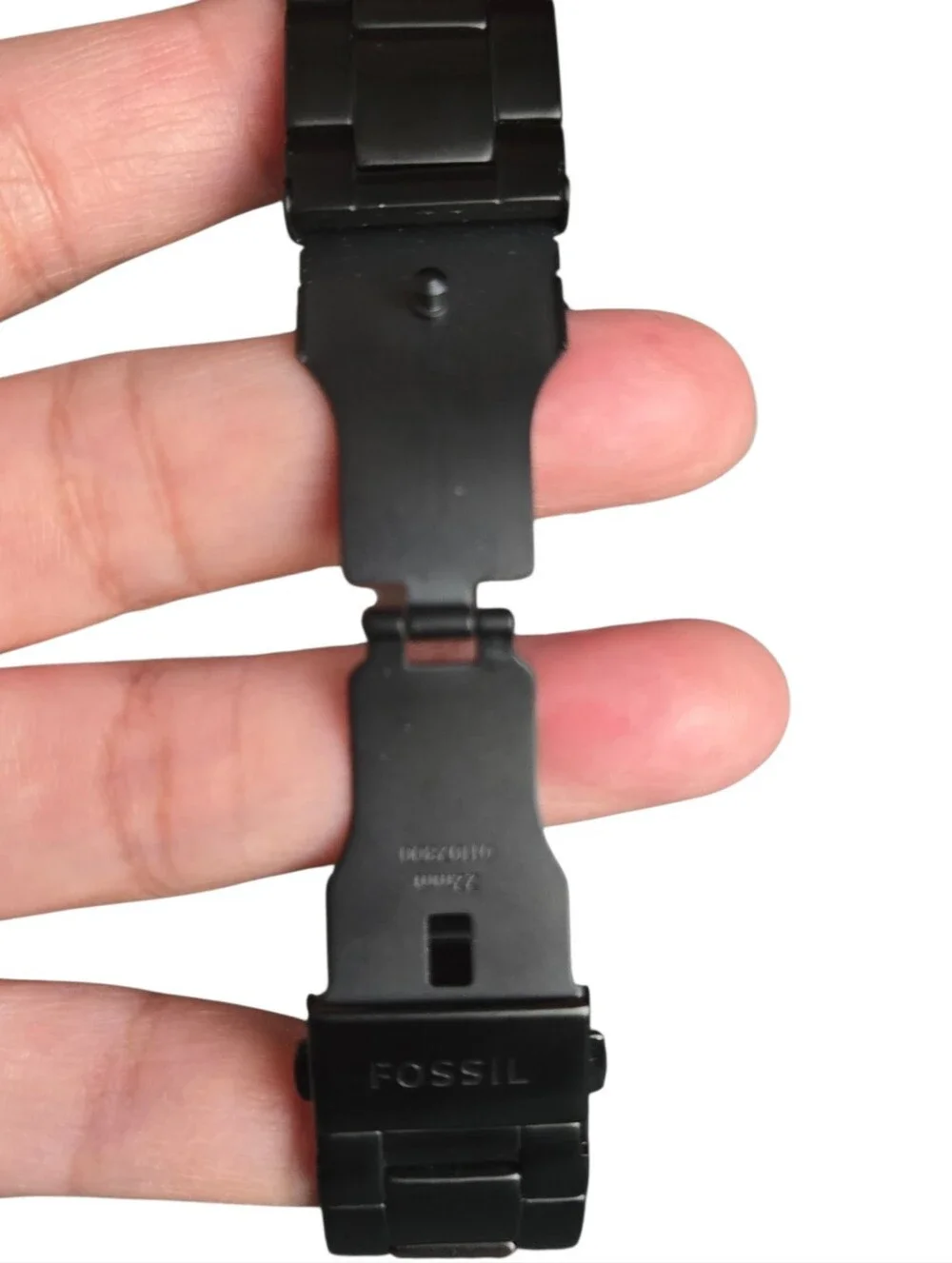 Fossil Men's Black Stainless Steel Watch with Blue Dial - Picture 5 of 7
